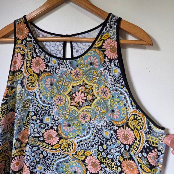 EUC LOFT BOHO PAISLEY SOFT FLOWY TANK TOP SIZE LARGE - Picture 9 of 13